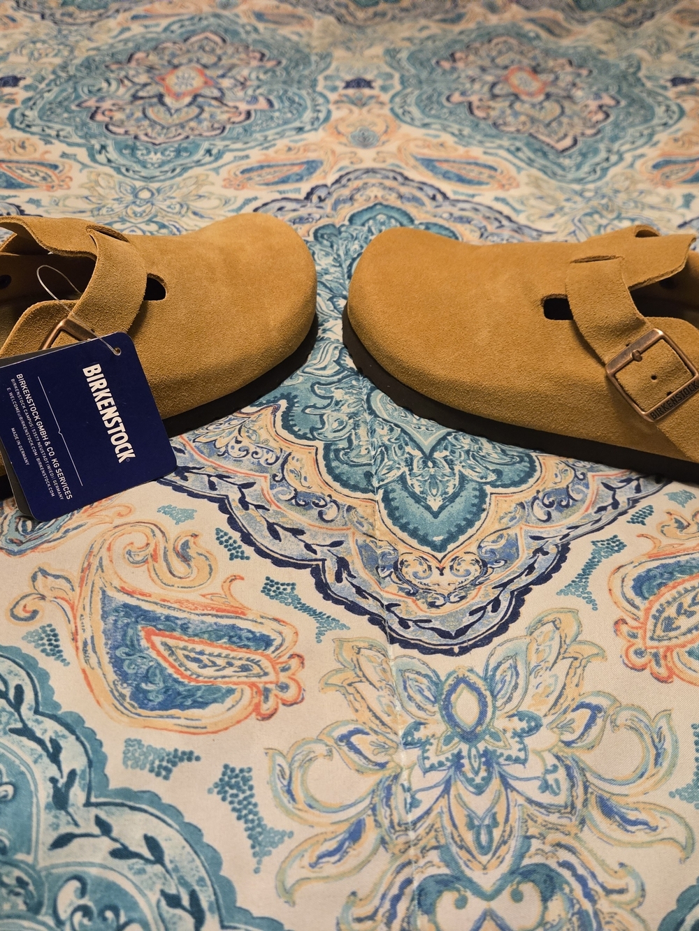 Birkenstock Suede Mule Clogs in Tan - Picture 3 of 6